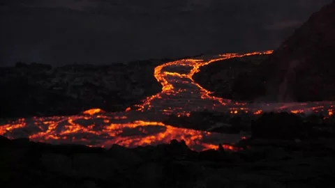 Volcano erupting in Iceland Stock Footage 157833981