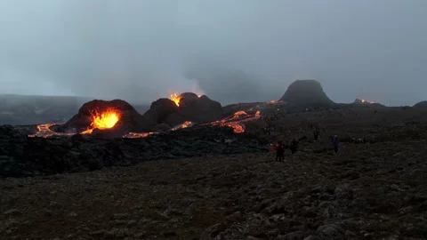 Volcano erupting in Iceland Stock Footage 157833984