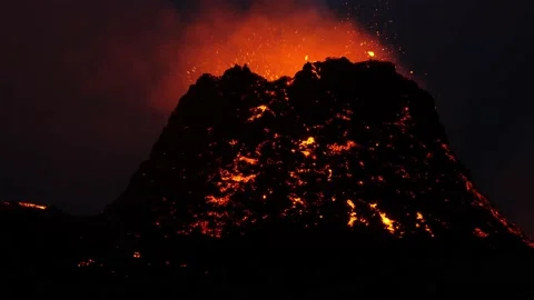 Volcano erupting in Iceland Stock Footage 157833988