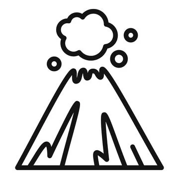Volcano erupting smoke and ash from its crater Stock Illustration