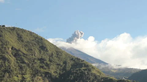 Volcano Erupting with Smoke Stock Footage 46628804