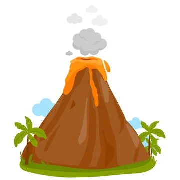 Volcano erupting. Vector illustration Stock Illustration