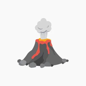 Volcano erupting. Vector illustration. Stock Illustration