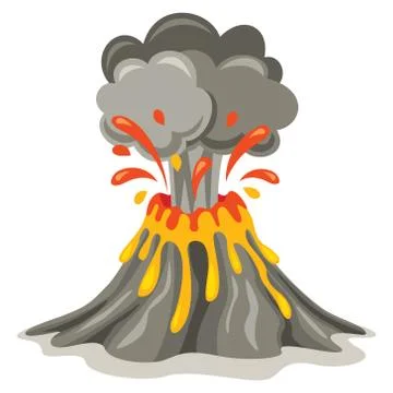 Volcano Eruption And Lava Drawing Stock Illustration