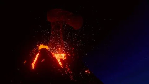 Volcano Eruption - Blender Project 3D Model