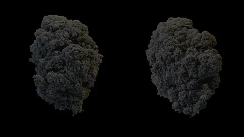 Volcano eruption, a cloud of black smoke, with alpha mask Video stock 86947841