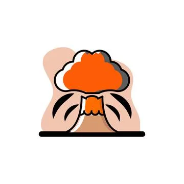 Volcano Eruption Conceptual Vector Illustration Design Icon Stock Illustration