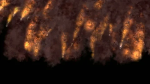 Volcano eruption flames lava falling Stock-Footage 147710709