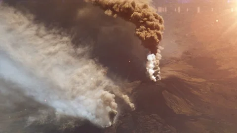 Volcano eruption Stockbeeldmateriaal 92190073