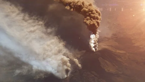 Volcano eruption Stockbeeldmateriaal 92190078