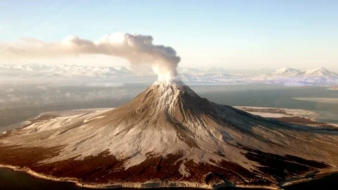 Volcano eruption Stockbeeldmateriaal 92391594