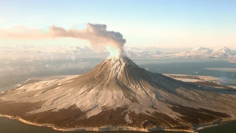 Volcano eruption Stockbeeldmateriaal 92391617