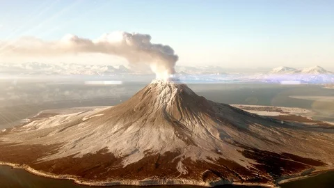 Volcano eruption Stockbeeldmateriaal 92391877