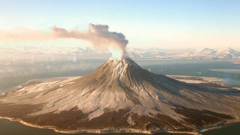 Volcano eruption Stockbeeldmateriaal 92392035
