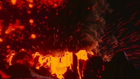 Volcano eruption Stock Footage 141056546
