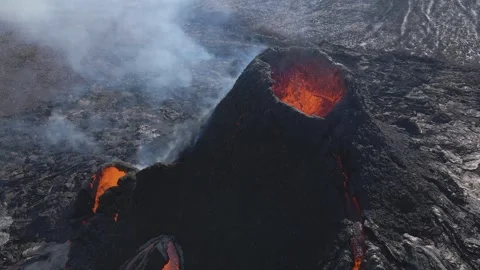 Volcano Eruption in Iceland Stock Footage 243937927