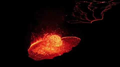 Volcano eruption in Iceland Stock Footage 273111513