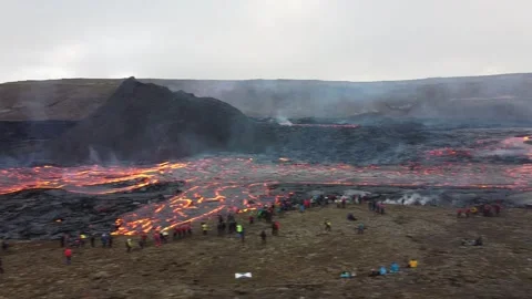 Volcano Eruption Icelnad Stock Footage 286430849