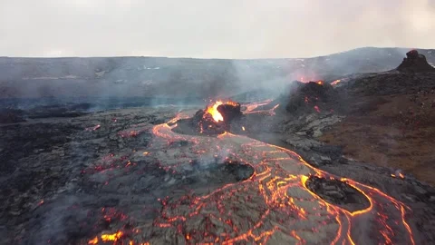 Volcano Eruption Icelnad Stock Footage 286432471