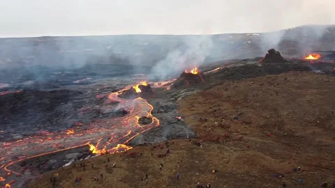 Volcano Eruption Icelnad Stock Footage 286432560