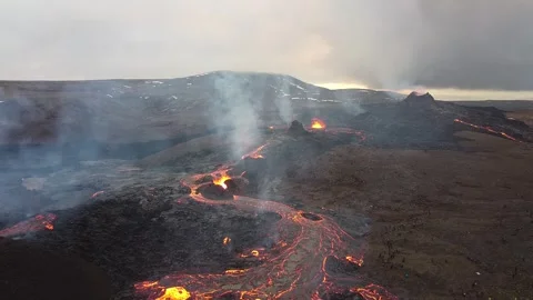 Volcano Eruption Icelnad Stock Footage 286433210