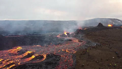 Volcano Eruption Icelnad Stock Footage 286433590