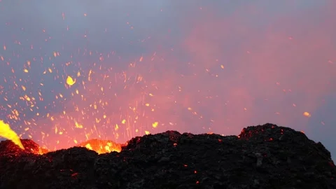 Volcano Eruption Icelnad Stock Footage 286433708