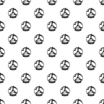 Volcano eruption icon black and white pattern seamless Stock Illustration