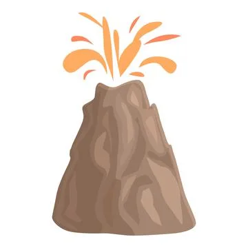 Volcano eruption icon cartoon vector. Lava magma Illustrazione stock