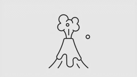 Volcano eruption line animation Stock Footage 273690505