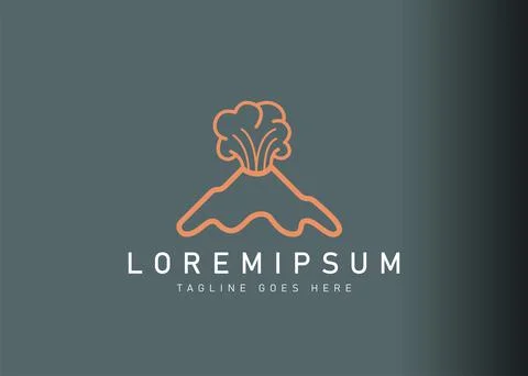 Volcano eruption logo design. Vector illustration of the mountain exploded. M Stock Illustration