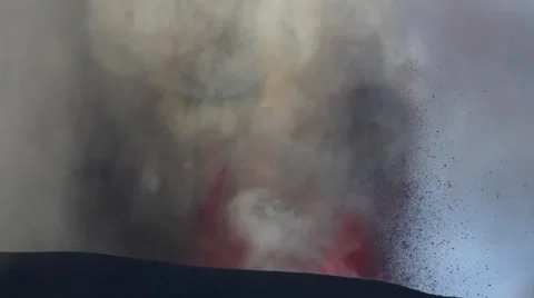 Volcano eruption. Mount Etna erupting from the crater Voragine Stock Footage 58480969