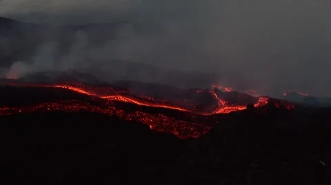 Volcano eruption of night 스톡 동영상 49178889