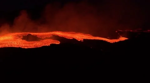 Volcano eruption of nigth Stock Footage 49181585