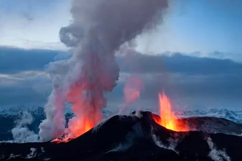 Volcano eruption Stock Photos