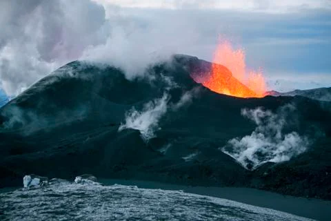 Volcano eruption Stock Photos
