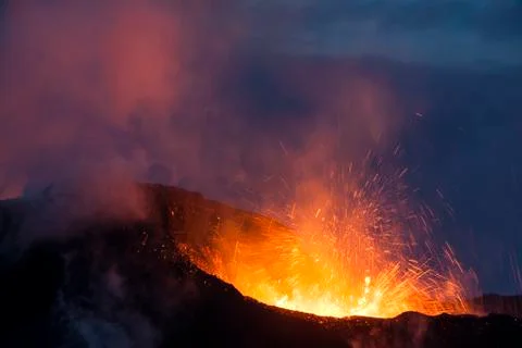 Volcano eruption Stock Photos