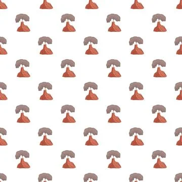 Volcano eruption seamless pattern for natural disaster concept Stock Illustration