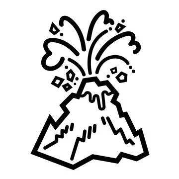 Volcano eruption vector icon illustration Stock Illustration