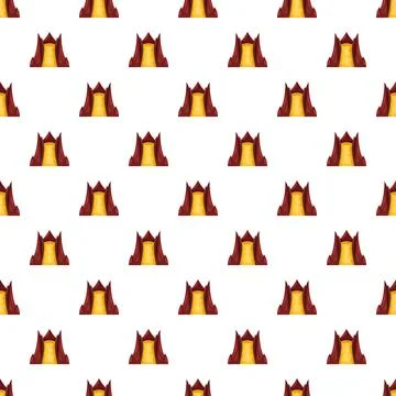 Volcano eruption vector seamless repeating pattern design Stockillustratie