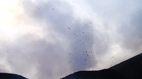 Volcano eruption with volcanic gas Stock Footage 53301595