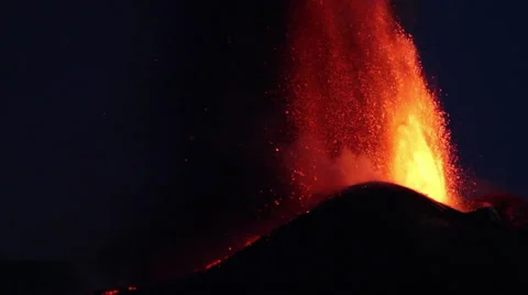 Volcano erupts Stock Footage