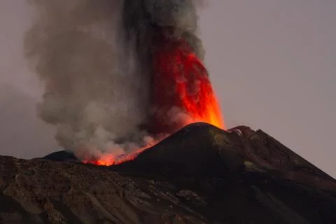 Volcano Etna Eruption Foto stock