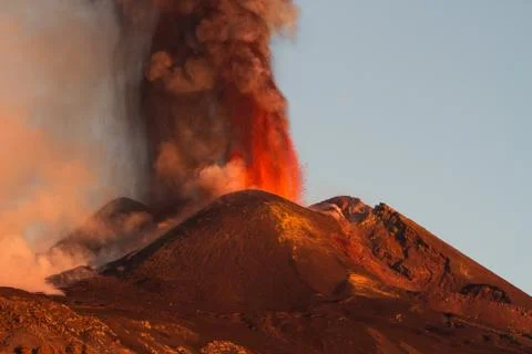 Volcano Etna Eruption Stock-Fotos