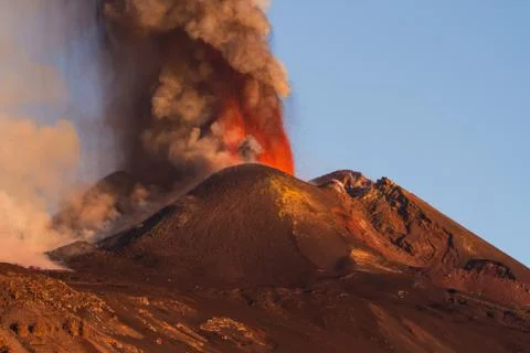 Volcano Etna Eruption Stock Photos