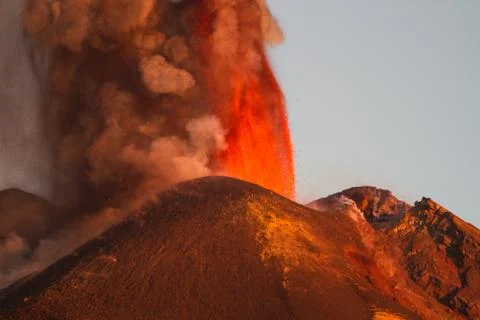 Volcano Etna Eruption Stock Photos