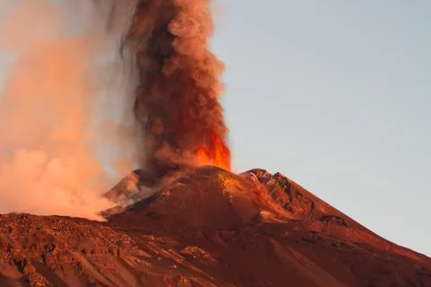 Volcano Etna Eruption Stock Photos