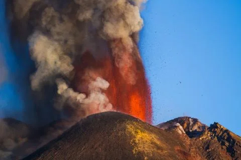 Volcano Etna Eruption Foto stock