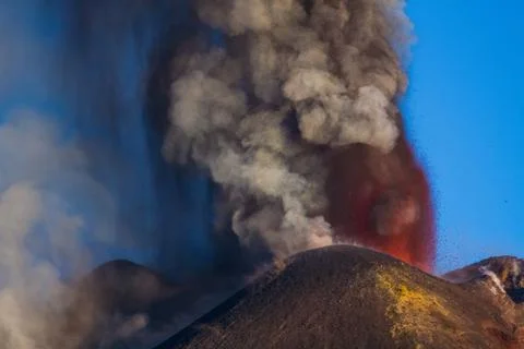 Volcano Etna Eruption Foto stock