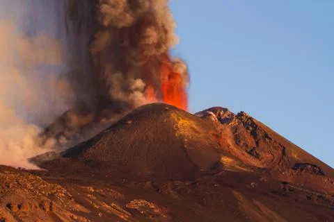 Volcano Etna Eruption Stock-Fotos